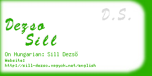 dezso sill business card