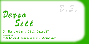 dezso sill business card